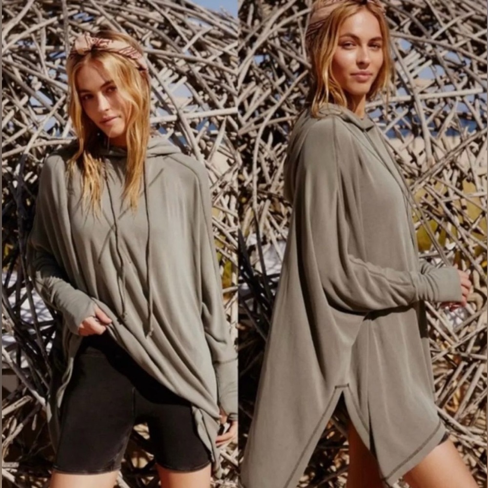 NWOT FP Movement Free People Swingin It Hoodie Small Green